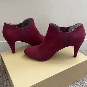 COPY - Nine West Suede Red Booties Heels